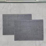【OKPOLO】台灣製造純棉衛浴卍字紋吸水腳踏墊-1入組(吸水速乾) 月影灰
