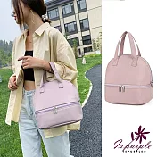 【iSPurple】雙層保冷＊貝殼手提媽媽便當包/粉紫