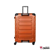 【CROWN 皇冠】新版 日本同步款 獨特箱面手把 27吋 行李箱 悍馬箱- 閃橘色