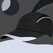 【OKPOLO】運動路跑走步反光帽(透氣舒適) 黑