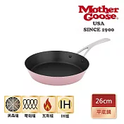 【美國MotherGoose 鵝媽媽】FancyPan 粉品IH導磁不沾鍋平底鍋26cm