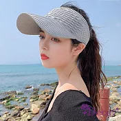 【Decoy】純色馬尾＊彈性空頂遮陽鴨舌帽/ 灰