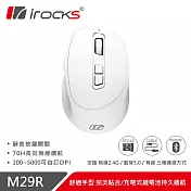 iRocks M29R 2.4G無線光學靜音滑鼠 白色