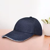 【OKPOLO】三層網布三明治帽(透氣舒適) 深藍夾白