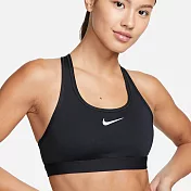 NIKE AS W NK SWSH MED SPT BRA 女運動內衣-黑-DX6822010 L 黑色