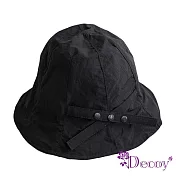 【Decoy】日式交叉扣＊荷葉薄款小圓盆帽/ 黑