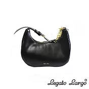 Legato Largo 金鍊條半月型肩背包- 黑色