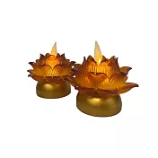 【UP101】7日蓮花祈願心燭充電款2入組(LED蠟燭 法會供燈 模擬蠟燭 電子心燈 祈願心燈/Y205) 黃色2入組