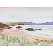 【玲廊滿藝】Ｍ-多彩的霞光映紅了沙灘14x18.5cm