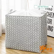 【iSFun】手提棉麻＊束口衣物棉被收納袋特大號100L/灰色三角