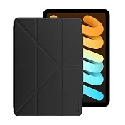 SwitchEasy Origami NUDE for iPad mini 6 全方位支架透明背蓋保護套 黑色