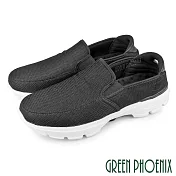 【GREEN PHOENIX】男 懶人鞋 健走鞋 休閒鞋 懶人拖鞋 包頭拖鞋 直套式 寬楦 輕量 減壓避震 JP25.5 黑色