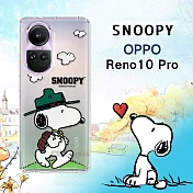 史努比/SNOOPY 正版授權 OPPO Reno10 Pro 漸層彩繪空壓手機殼 (郊遊)