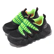 Skechers 童鞋 LIL Saurus-Claw Hunter 小童 黑 綠 暴龍 魔鬼氈 幼童 休閒鞋 侏儸紀 402282NBKLM