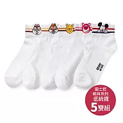 【ONEDER 旺達棉品】Disney造型低筒襪5雙組 迪士尼踝上襪 小熊維尼 奇奇蒂蒂 熊抱哥 米奇 台灣製棉襪 女襪- 萌耳系列 DY-A325-5