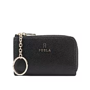 FURLA Camelia L 型拉鍊附鑰匙圈零錢/卡夾包 (黑色)