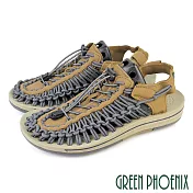 【GREEN PHOENIX】男女 涼鞋 溯溪鞋 手工 編織 水陸 兩棲 戶外 EU38 卡其色