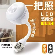 【太星電工】一把照LED感應燈4W/E27燈頭式 暖白光  WDG104L