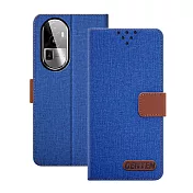 GENTEN for OPPO RENO 10 Pro+ 自在文青風支架皮套 藍色