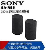 【SONY索尼】180W無線後環繞揚聲器 SA-RS5