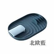 【E.dot】質感北歐風可摺疊鍋蓋鍋鏟收納架 -5入組 北歐藍