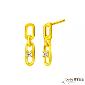 J’code真愛密碼金飾 愛鍊黃金耳環