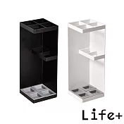 【Life+】純色風尚鐵藝落地雨傘架/傘桶/雨傘收納架 2入/組 消光黑X1+鋼琴白X1