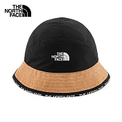 The North Face CYPRESS BUCKET 拼接防風防潑水壓邊印花漁夫帽-黑-NF0A7WHAI0J L-XL 黑色