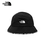 The North Face CYPRESS BUCKET 拼接防風防潑水壓邊印花漁夫帽-黑-NF0A7WHAJK3 L-XL 黑色