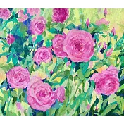 【玲廊滿藝】李喬煒-艷陽下的玫瑰花園45.5x53cm
