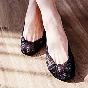 【Wonderland】日系蕾絲防滑隱形襪(5雙) FREE 黑*5