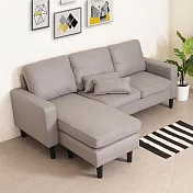 《Homelike》黛芙妮科技布L型沙發(附抱枕x2) 布沙發 長條沙發