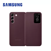 SAMSUNG Galaxy S22 透視感應皮套 勃根地紅