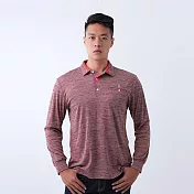 【遊遍天下】男款抗UV防曬吸濕排汗機能長袖POLO衫(GL1037) XL 磚紅