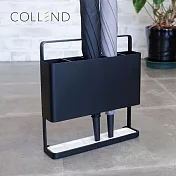 【日本COLLEND】鋼製5格長形傘架(附珪藻土墊)- 摩登黑