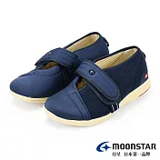 MOONSTAR Pastel 輕量安全易穿脫介護鞋 JP22 深藍