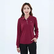 【遊遍天下】MIT台灣製女款環保紗抗UV吸濕排汗機能長袖POLO衫 (GL1022) 暗紅 3XL 暗紅
