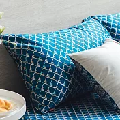 【麗塔寢飾】40支紗精梳棉 美式信封枕套組 森林之歌 藍格