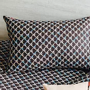 【麗塔寢飾】40支紗精梳棉 美式信封枕套組 森林之歌 黑格