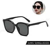 【SUNS】抗UV太陽眼鏡 方框潮流墨鏡 ins時尚墨鏡 GM網紅抖音款 S320 黑框灰片