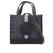 COACH Dempsey Tote 22 緹花拼皮革二用托特包 單寧藍/午夜藍