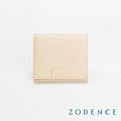ZODENCE ORIGAMI進口真皮對開短夾 米白