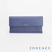 ZODENCE ORIGAMI進口真皮簡式長夾 藕藍