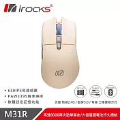 irocks M31R 藍芽 無線 三模 光學 輕量化 電競滑鼠 遊戲滑鼠 奶茶色 奶茶色