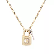 COACH C Logo 鎖頭及鑰匙造型項鍊 (金色/銀色)