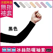 AQUA.X-超涼感冰絲防曬袖套-無指孔款(勁涼戶外運動版) 黑色