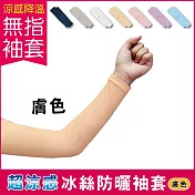AQUA.X-超涼感冰絲防曬袖套-無指孔款(勁涼戶外運動版) 膚色