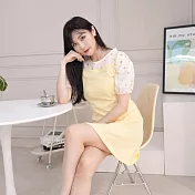 【BJ COLLECTION】日系質感圓點泡泡袖收腰兩件式套裝 BJC20002(2色) FREE 黃色