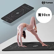 【Tumaz月熊健身】加厚15mm加寬90cm NBR正位線瑜珈墊 黑色