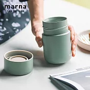 【日本Marna】Cocuri Everywhere系列 陶瓷雙層保溫保冷杯-200ml 多色任選(原廠總代理) 蓮花綠